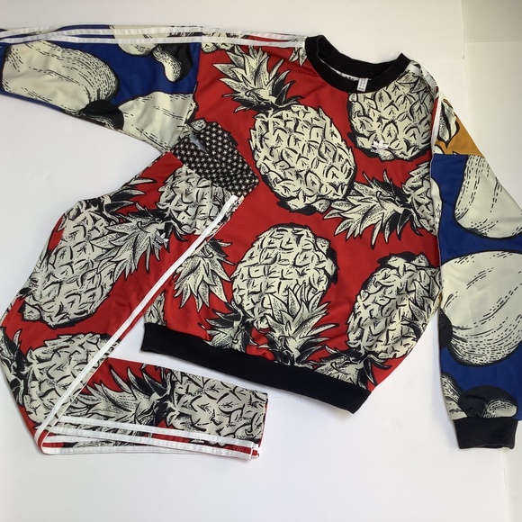 Adidas Farm Rio Red Pineapple Sweatshirt & Leggings Set Bundle Small S - Picture 2 of 15